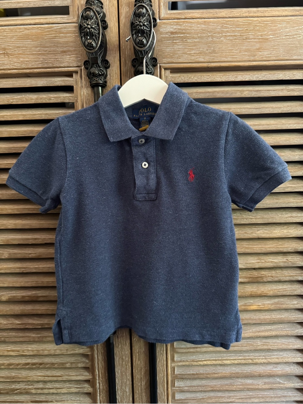 Ralph Lauren Navy Short Sleeve Polo with Red Pony